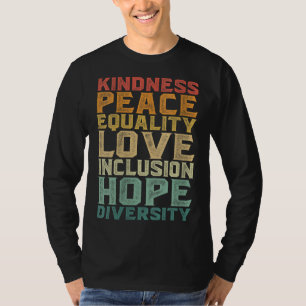 T-shirt Peace Love Diversité Inclusion Égalité Droits de l