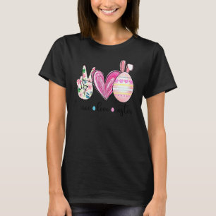 T-shirt Peace Love Easter Funny Egg Pâques Femmes Filles E
