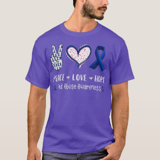 T-shirt Peace Love espère enfants maltraitance groupe de s