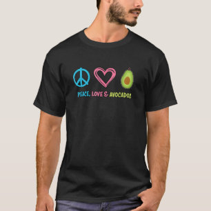 T-shirt Peace Love et Avocados Funny Fruit