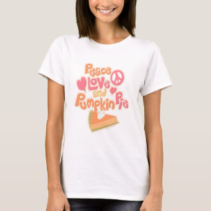 T-shirt Peace Love et Citrouille Pie