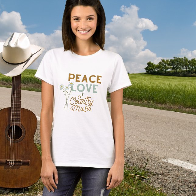 T-shirt Peace Love et Country Music (Available in tank top style too! )