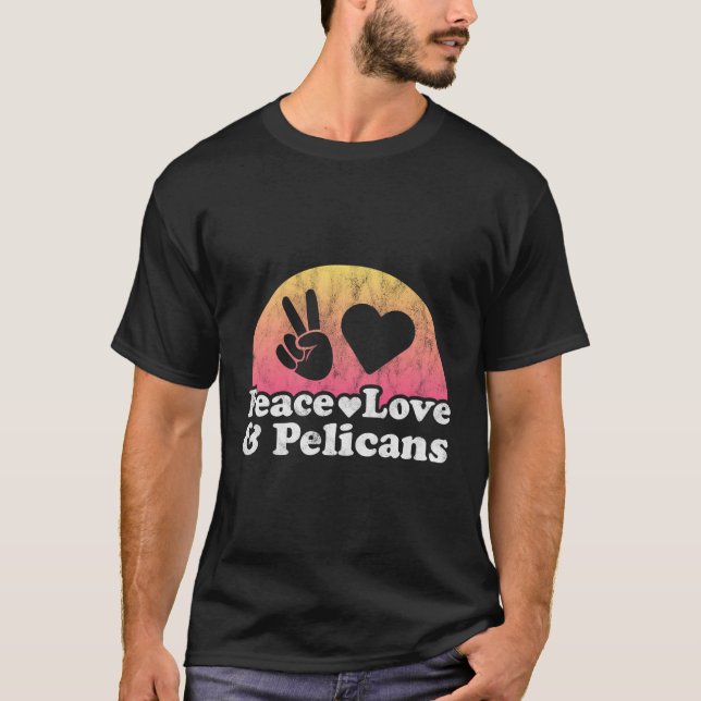 T-shirt Peace Love Et Pélicans Pélican (Devant)