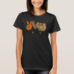 T-shirt Peace Love Fall Vibes Pumkin Saison Éffrayante