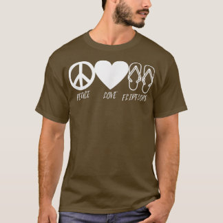 T-shirt Peace Love Flip Flops Hippie Summer Vacances