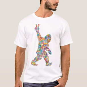 T-shirt Peace Love Floral Bigfoot