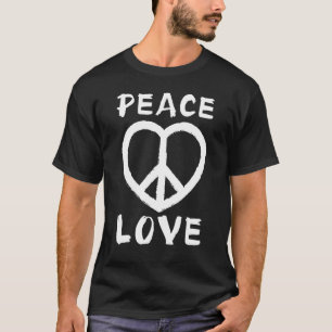 T-shirt Peace Love Flower 60s les années 70 hippie costume