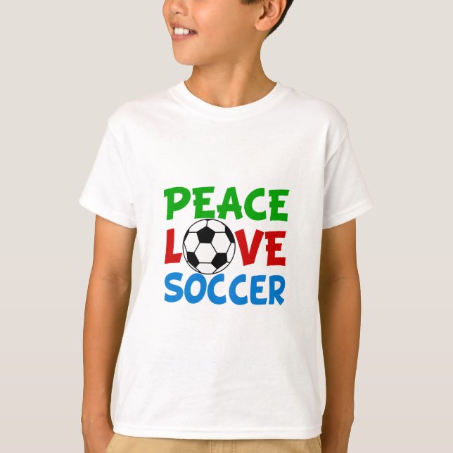 T-shirt Peace Love Football Enfants mignons (Devant)