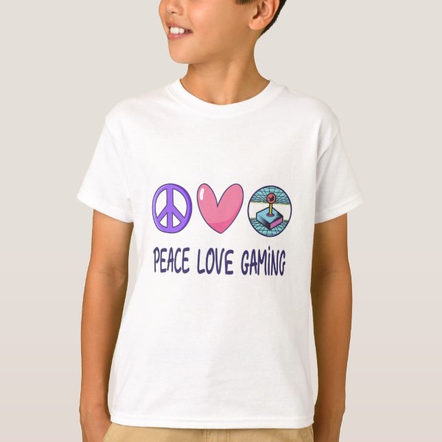 T-shirt Peace Love Gaming (Devant)