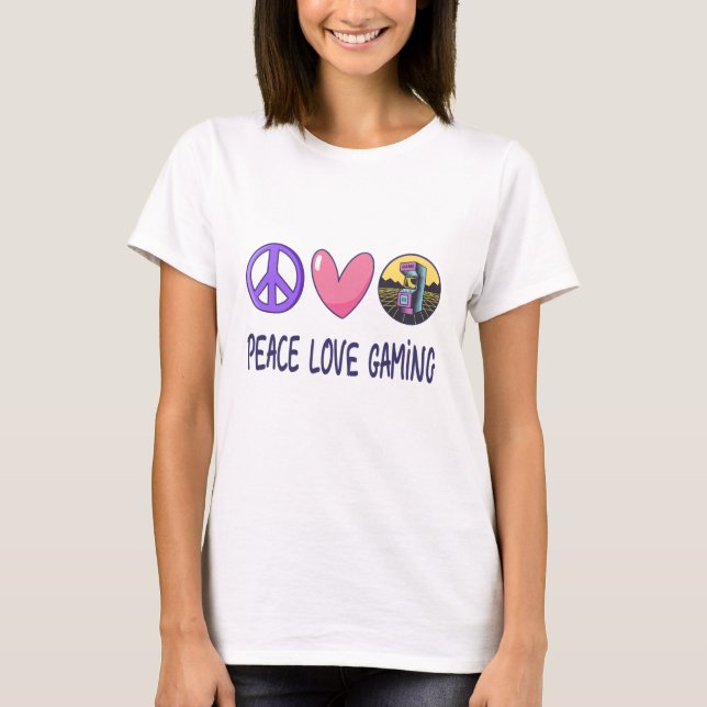 T-shirt Peace Love Gaming (Devant)