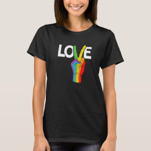 T-shirt Peace Love Gay Rainbow Pride Lgbtq Transgender Div