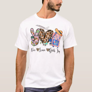 T-shirt Peace Love Girls Trip Leopard Heart Luggage Raise