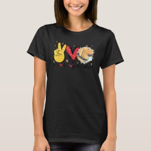 T-shirt Peace Love Golden Retriever Dog