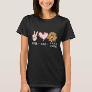 T-shirt Peace Love Goldendoodle Cadeau Hommes Femmes Enfan