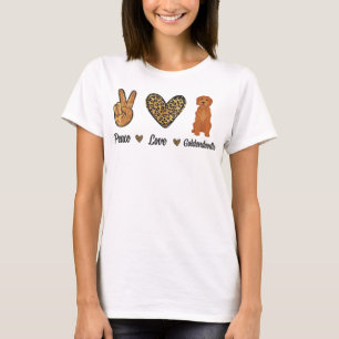 T-shirt Peace Love Goldendoodle Leopard Lover Animaux de c