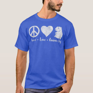 T-shirt Peace Love Guinée Cochons Lover Wheek Retro