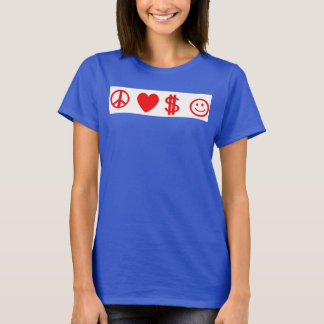 T-shirt PEACE LOVE HAPPY MONEY femmes gris débardeur