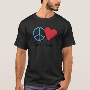 T-shirt Peace + Love Hippie Flowpower Peace On Earth Pro