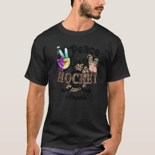 T-shirt Peace Love Hockey Yaya Life Maman Grand-mère Leopa