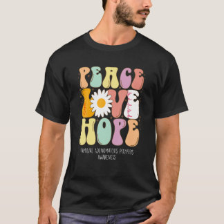 T-shirt Peace Love Hope Familial Adenomatous Polyposis FAP