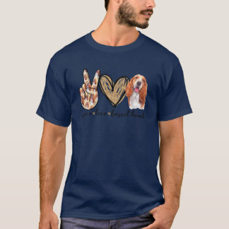 T-shirt Peace Love Hound Cadeau Pour Hommes Femmes Enfants