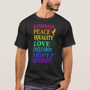 T-shirt Peace Love Inclusion Égalité Diversité Droits de l