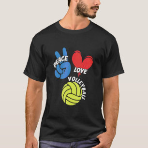 T-shirt Peace Love Joueur de volley-ball Équipe entraîneur