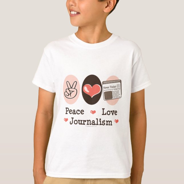 T-shirt Peace Love Journalism Kids Sweatshirt (Devant)