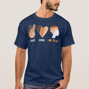 T-shirt Peace Love Junetdix Pride Black History Mois 36