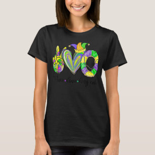 T-shirt Peace Love King Cake Mardi Gras Hommes Femmes Enfa