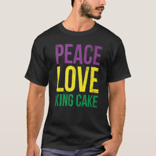 T-shirt Peace Love King Gâteau Pour Les Amateurs De Boulan