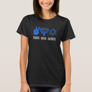 T-shirt Peace Love Latkes Hanoukka Chanukah juif