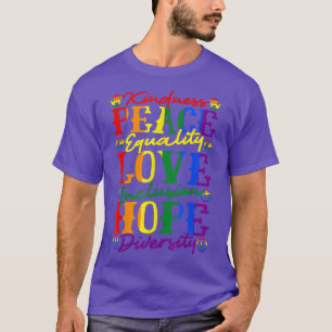 T-shirt Peace Love Lgbt Inclusion Égalité Diversité humain