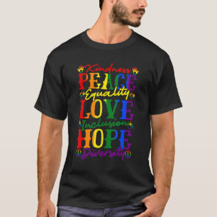 T-shirt Peace Love Lgbt Inclusion Égalité Diversité humain