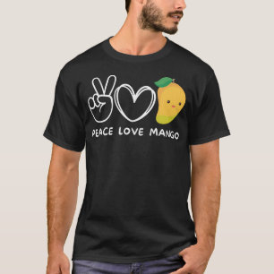 T-shirt Peace Love Mango Retro Mango Lover Fruit Lover
