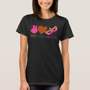T-shirt Peace Love Mardi Gras Costume Carnival Party Desig