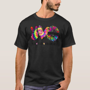 T-shirt Peace Love maternelle Enseignant Tie Dye Kinder Sq