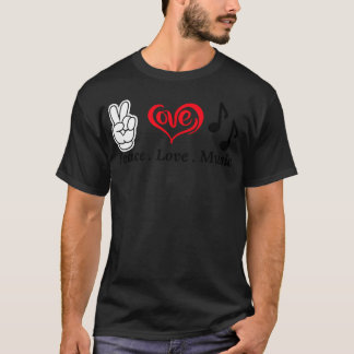 T-shirt Peace Love Music