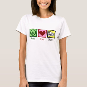 T-shirt Peace Love Music