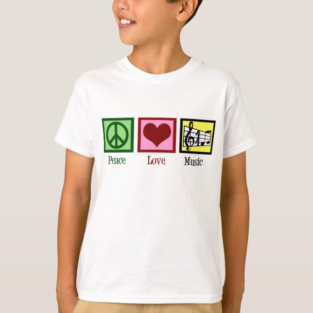 T-shirt Peace Love Music Enfants (Devant)