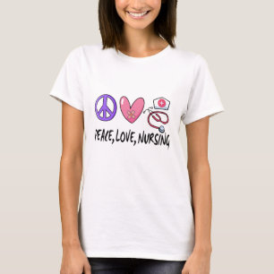 T-shirt Peace Love Nuring
