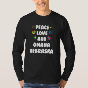 T-shirt Peace Love Omaha Nebraska Patriotic Ne Patriotisme