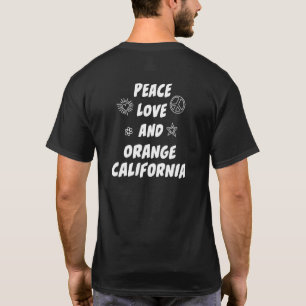 T-shirt Peace Love Orange California Ca Résident Orange Co