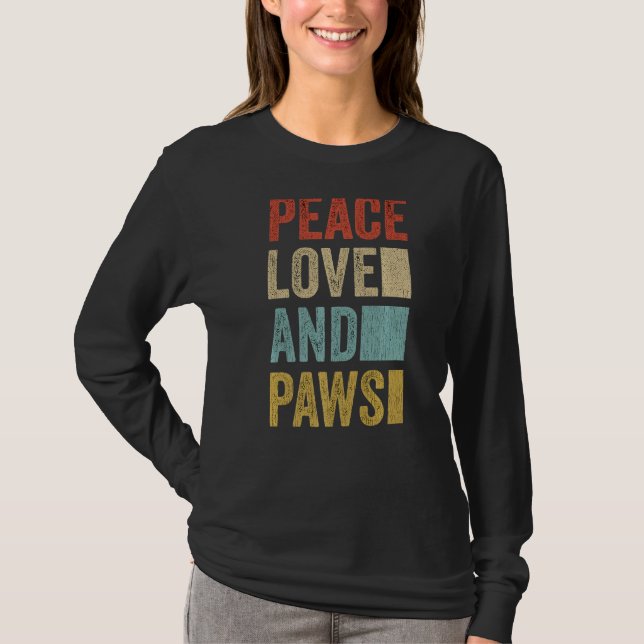 T-shirt Peace Love Paws (Devant)