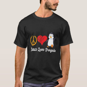 T-shirt Peace Love Penguin Penguin Birds Enfants