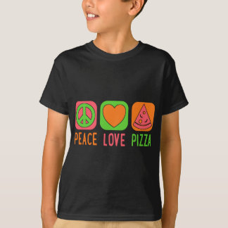 T-shirt Peace Love Pizza Slice Cool Hippie Super 60s les a
