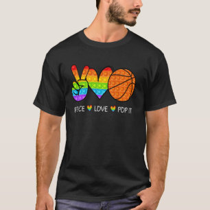 T-shirt Peace Love Pop It Basketball Fidget