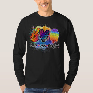 T-shirt Peace Love Poppin Funny Fidget Toy Couleurs