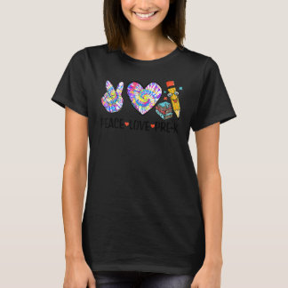 T-shirt Peace Love Pre K Tie Dye Cute Retour À L'École