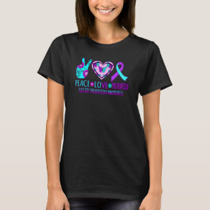T-shirt Peace Love Prevention Bonne page de sensibilisatio